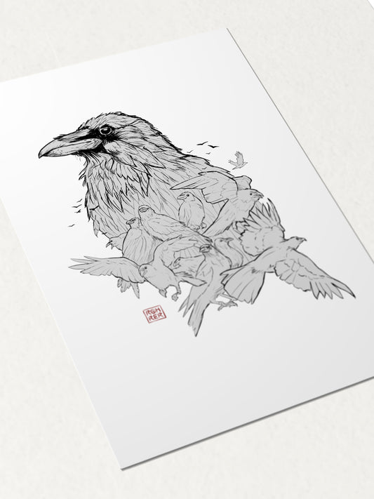 Postcard 'Raven'